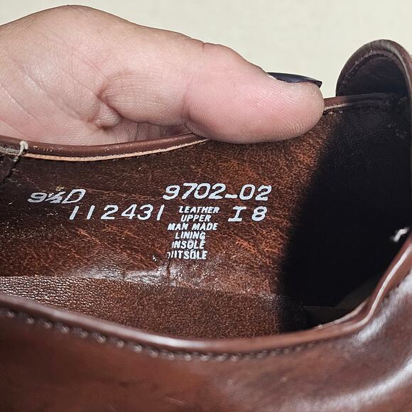 Vintage 90s Leather Penny Loafers Dress Shoes Burgundy Mens 9.5D Workwear Preppy - Picture 6 of 7